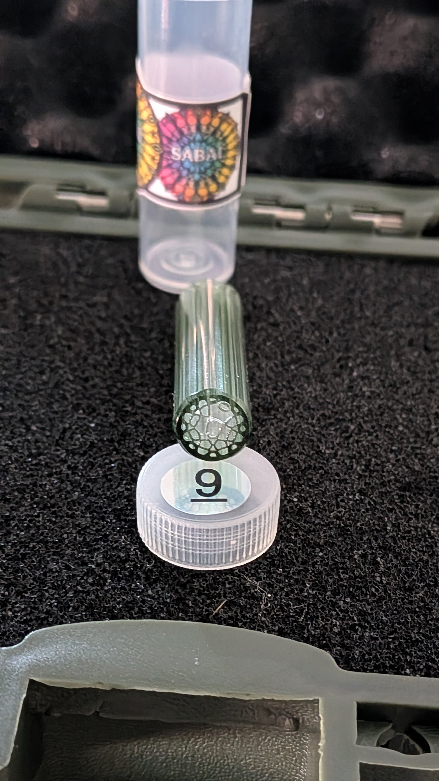 Sabai 9mm stardust green glass filter