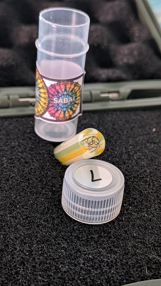 7mm orange and green stripe sabai filter