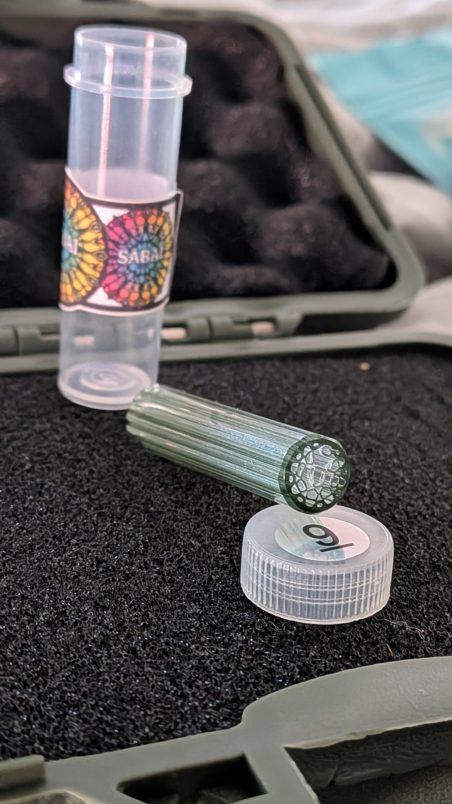 Sabai 9mm stardust green glass filter