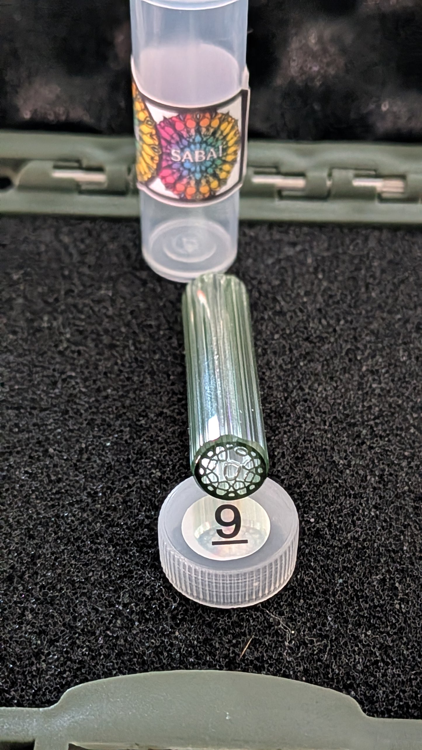 Sabai 9mm stardust green glass filter